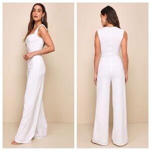 Lulus Enticing Endeavors White Jumpsuit
